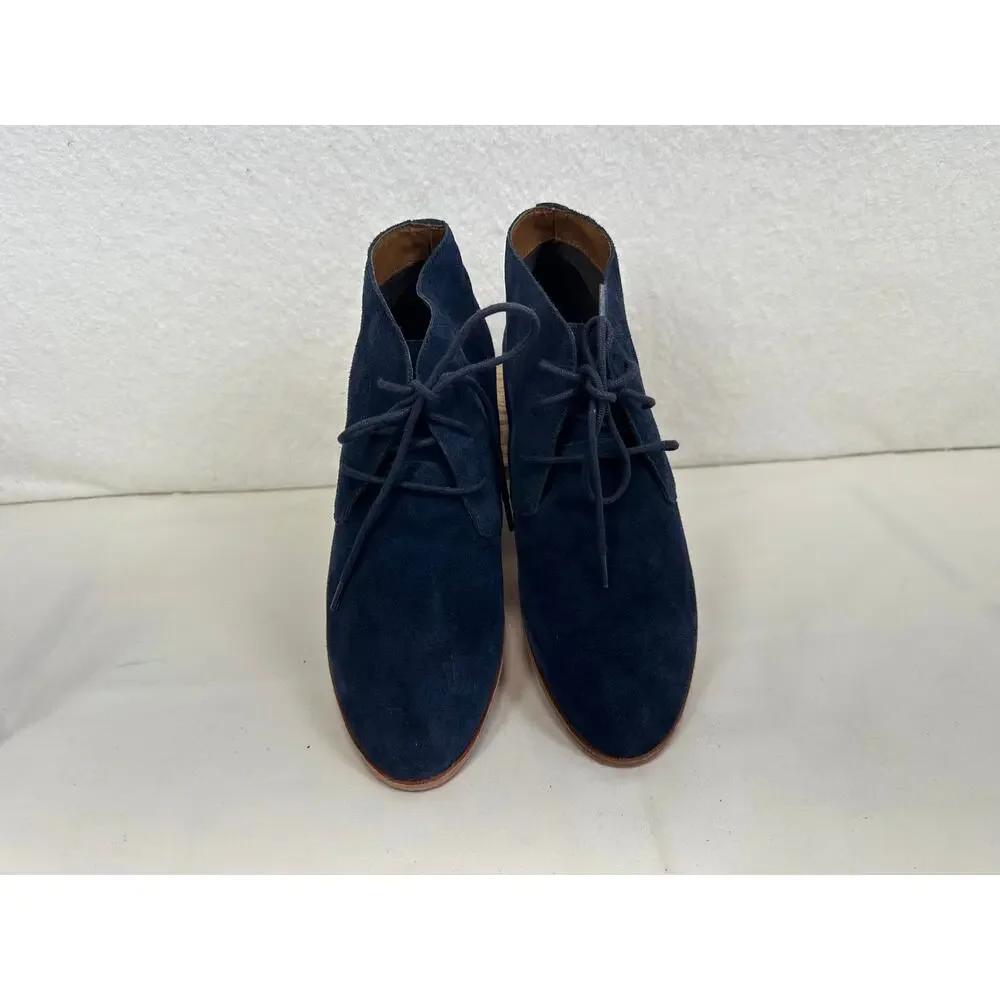 Dolce Vita Madge Blue Suede Bootie Lace Up Ankle Oxford Size 9 NIB